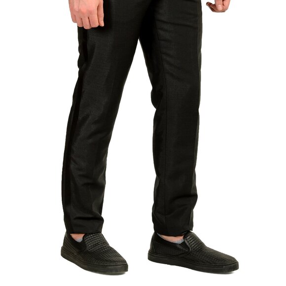 Hugo Boss Men's H-Huge-2Pcs-DBTux234 Black Wool Tuxedo Dress Pants US 32R IT 48 - Picture 2 of 4